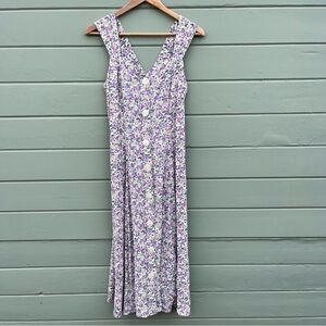 Vintage M Gemini floral button down dress